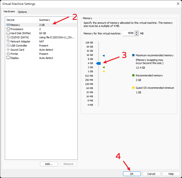 Set memory size